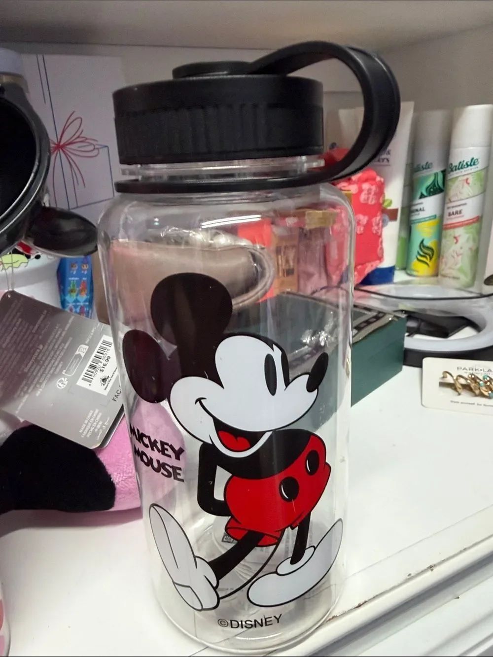 Disney Red Black White Mickey Mouse Sports Water Bottle